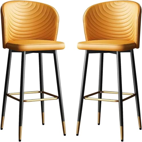 Thekenhöhe Mit Rückenlehne, Barhocker Set Mit 2 Gepolsterten Barhockern Aus Kunstleder, Barstühle Auf Dem Bauernhof Inselhocker, Grey, High:75CM Thekenhöhe Mit Rückenlehne, Barhocker Set Mit 2 Gepolsterten Barhockern Aus Kunstleder, Barstühle Auf Dem Bauernhof Inselhocker, Grey, High:75CM von Generic