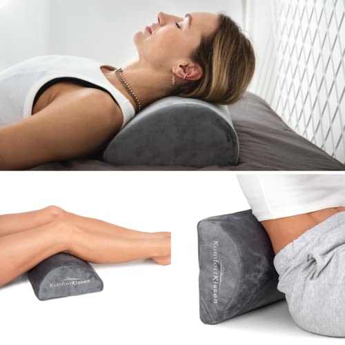 MKS D-Form Körperfreundliches Lendenkissen 25×43×13cm | Lordosekissen für Rückenmuskulatur und Bandscheiben | Lordosenstütze für die natürlichen Kurven Ihrer Wirbelsäule | Kissen gegen Rückenschmerzen von MKS