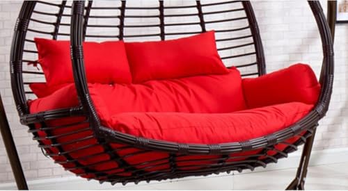 Thicken Hängesessel Doppelt Abnehmbares Ei Nestförmig 2 Personen Sitzer Korbgeflecht Rattan Schaukel Pads Für Terrasse Garten wasserdichte Hängende Hängematte Schaukel, I, Size von Generic