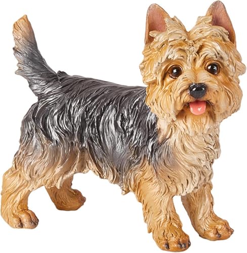 Tier Garten Statuen, Harz Yorkshire Terrier Statue Simulation Hund Ornamente Hund Statue Wohnzimmer Heimtextilien Garten Dekorationen Hof, 2 von Generic
