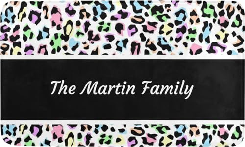 Tier Leopard Text Name Custom Fußmatte Überdachten Schmutzfangmatte Robust Türmatte Für Wohnaccessoires Außenbereich Garten 40 X 60Cm Tier Leopard Text Name Custom Fußmatte Überdachten Schmutzfangmatte Robust Türmatte Für Wohnaccessoires Außenbereich Garten 40 X 60Cm von Generic