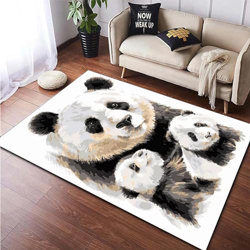 Tier-Panda-Cartoon 3D-Gedruckter Teppich Waschraum Bodenmatte Teppiche Für Wohnzimmer Kinderzimmer Schlafzimmer Outdoor-Teppiche Geburtstagsgeschenk 100 X 120 cm - Leicht Zu Reinigen -3S6N+Z8B0-7 von Generic