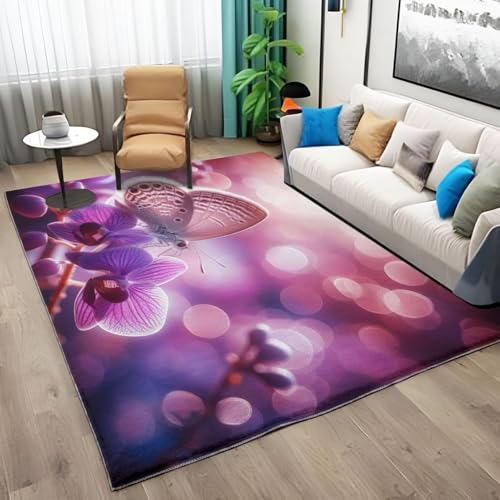 Tiere Schmetterlinge Blumen 3D Gedruckter Teppich Wohnzimmer Schlafzimmer Rutschfester Teppich Fotografie Requisiten Kindergeburtstagsgeschenk 40 X 60 cm ， Weich - Leicht Zu Reinigen -3913595015290 von Generic