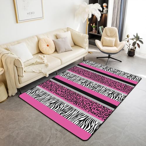 Tierische Zebrastreifen Weicher Esszimmerteppich Im 3D-Druck 60 X 120 Cm - Rutschfester Teppich Mit Niedrigem Flor - Heimtextilien-Fußmatte - Anti-Flecken, Fusselt Nicht: Umweltfreundlich -69899288664 von Generic