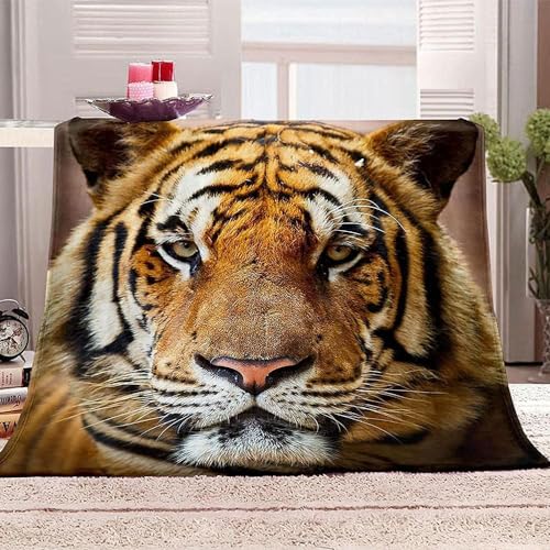 Tiger Kuscheldecke Flauschig Decke 220x240cm 3D Tiger Fleecedecke Weich Sofadecke Warm Bettdecke Decken Wohndecke Tagesdecke Sofaüberwurf Schlafdecke Couchdecke Bettüberwurf C835 von Generic