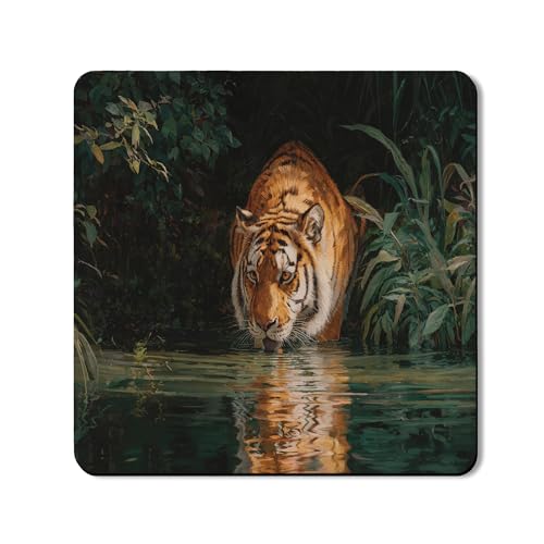 Tiger Schutzmatte für Waschtrockner mit Dschungel-Wildtier-Design, rutschfeste wasserdichte Matten für Waschküche, 61 x 61 cm Tiger Schutzmatte für Waschtrockner mit Dschungel-Wildtier-Design, rutschfeste wasserdichte Matten für Waschküche, 61 x 61 cm von Generic