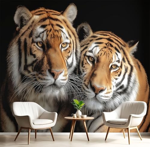Tiger Tapete, Fototapeten 350×256Cm Für Wohnzimmer Schlafzimmer Flur Seidenstoff Tapete Wandtapete, Realistische Tiere Wandtapete Hellbraun Tiger Tapete, Fototapeten 350×256Cm Für Wohnzimmer Schlafzimmer Flur Seidenstoff Tapete Wandtapete, Realistische Tiere Wandtapete Hellbraun von Generic