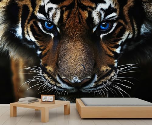 Tiger Tapeten Tierdruck Tapete Wohnzimmer Dunkle Wandbilder für Schlafzimmer Gestreifte Tapete Kinderzimmer Wohnzimmer Wandbild 200 X 140 cm von Generic