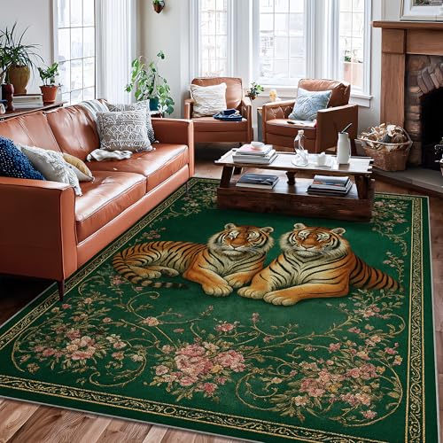 Tigers Teppich, traditionelle Natur, Blumen, Ranken, kein Grün, niedriger Flor, für den Innenbereich, rechteckig, fusselfrei, Teppiche für Wohnzimmer, Schlafzimmer, Unterbett, Wohnungsdekoration, 1,8 Tigers Teppich, traditionelle Natur, Blumen, Ranken, kein Grün, niedriger Flor, für den Innenbereich, rechteckig, fusselfrei, Teppiche für Wohnzimmer, Schlafzimmer, Unterbett, Wohnungsdekoration, 1,8 von Generic