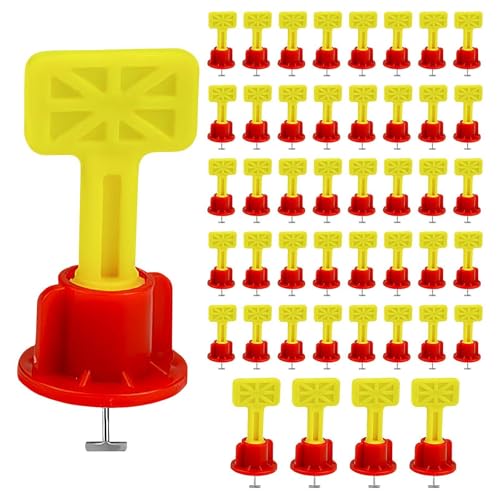 Tille Leveler Spacer, Wiederverwendbare Tile Leveler - 45X Wiederverwendbare Werkzeuge zum Ausrichten von Wandböden - Professionelle effektive Innenschraube für Bodenausgleich von Abstandshaltern mit von Generic