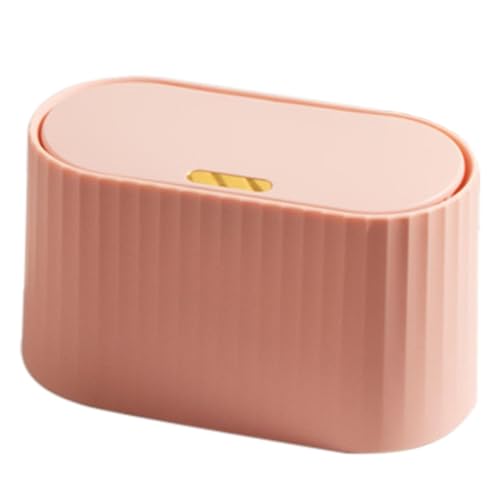 Tiny Abfallbehälter - Compact Countartop Mülleimer, süßer Zimmermüllhalter | 8.86x4.41x4.92in tragbarer Push Deckel Pp Mülleimer, kleinar Badezimmerkorb, Schlafzimmertisch von Generic