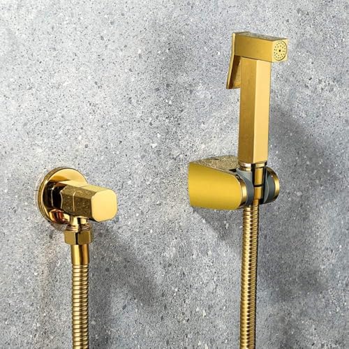 Tique Brushed Gold Douche Kit Hd Held Bidet Sprüher Edelstahl Wc Bidet Wasserhahn Ventil Düsensatz Duschkopf, Gold Tique Brushed Gold Douche Kit Hd Held Bidet Sprüher Edelstahl Wc Bidet Wasserhahn Ventil Düsensatz Duschkopf, Gold von Generic