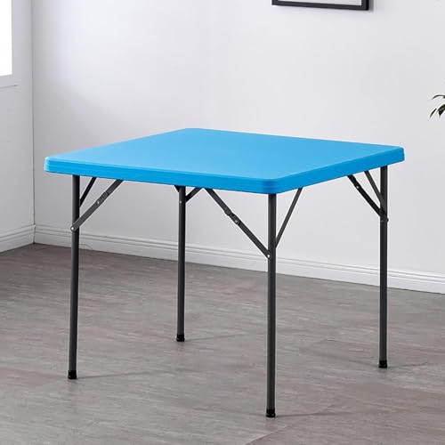 Tisch Für Party Outdoor Tisch Indoor Outdoor Kunststoff, Mehrzweck, Wasserdicht, Stoß, Schmutzabweisend, Tragbarer Quadratischer Tisch, Blue von Generic