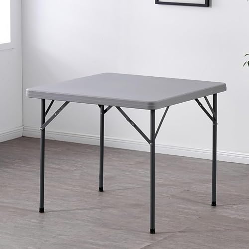 Tisch Für Party Outdoor Tisch Indoor Outdoor Kunststoff, Mehrzweck, Wasserdicht, Stoß, Schmutzabweisend, Tragbarer Quadratischer Tisch, Grey von Generic