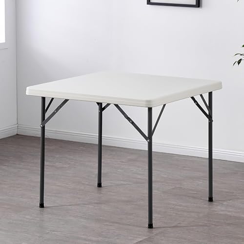 Tisch Für Party Outdoor Tisch Indoor Outdoor Kunststoff, Mehrzweck, Wasserdicht, Stoß, Schmutzabweisend, Tragbarer Quadratischer Tisch, White von Generic