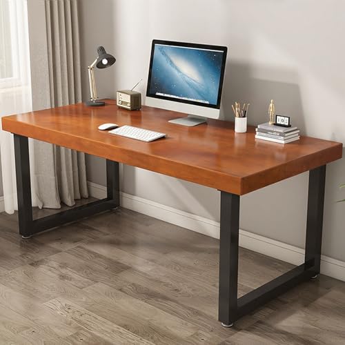 Tisch Stabil Stabiler PC Tisch Für Gaming Moderner Schreibtisch Im Schlichten Stil Für Das Homeoffice Stabil Stahlgestell Industrie-Design(B,55" L x 23.6" W(140x60cm)) von Generic