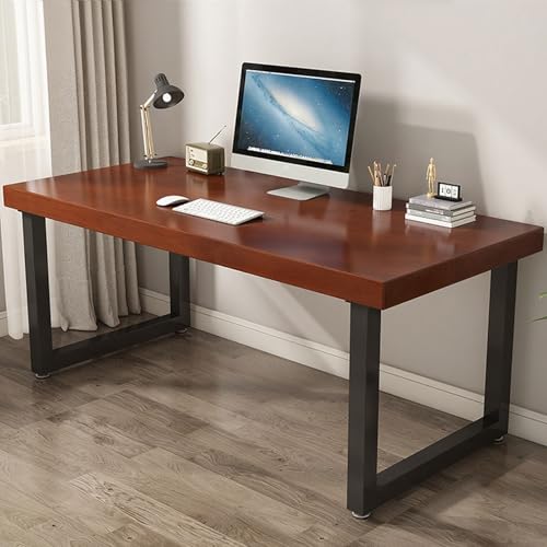 Tisch Stabil Stabiler PC Tisch Für Gaming Moderner Schreibtisch Im Schlichten Stil Für Das Homeoffice Stabil Stahlgestell Industrie-Design(C,55" L x 23.6" W(140x60cm)) von Generic