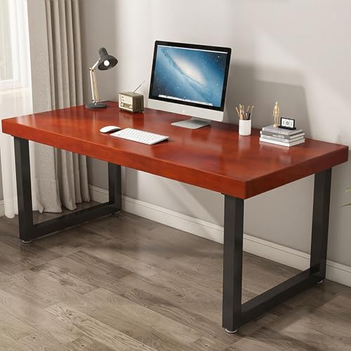 Tisch Stabil Stabiler PC Tisch Für Gaming Moderner Schreibtisch Im Schlichten Stil Für Das Homeoffice Stabil Stahlgestell Industrie-Design(D,55" L x 23.6" W(140x60cm)) von Generic