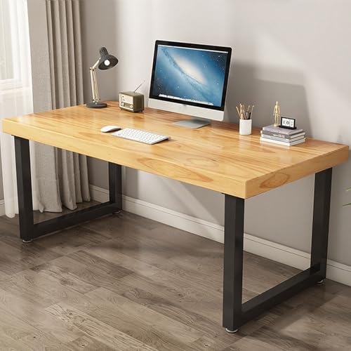 Tisch Stabil Stabiler PC Tisch Für Gaming Moderner Schreibtisch Im Schlichten Stil Für Das Homeoffice Stabil Stahlgestell Industrie-Design(G,63" L x 23.6" W(160x60cm)) von Generic
