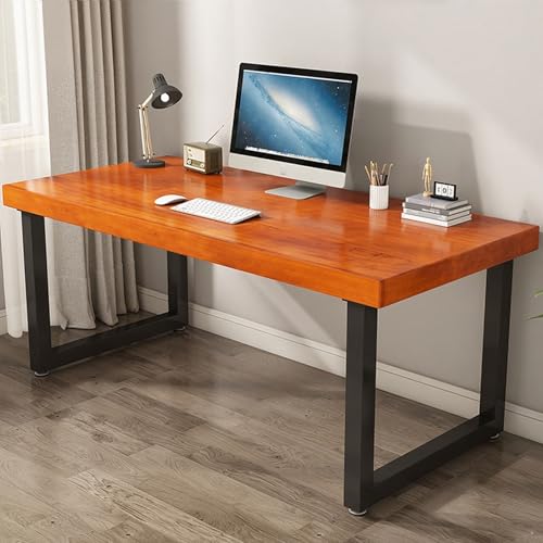Tisch Stabil Stabiler PC Tisch Für Gaming Moderner Schreibtisch Im Schlichten Stil Für Das Homeoffice Stabil Stahlgestell Industrie-Design(H,63" L x 23.6" W(160x60cm)) von Generic