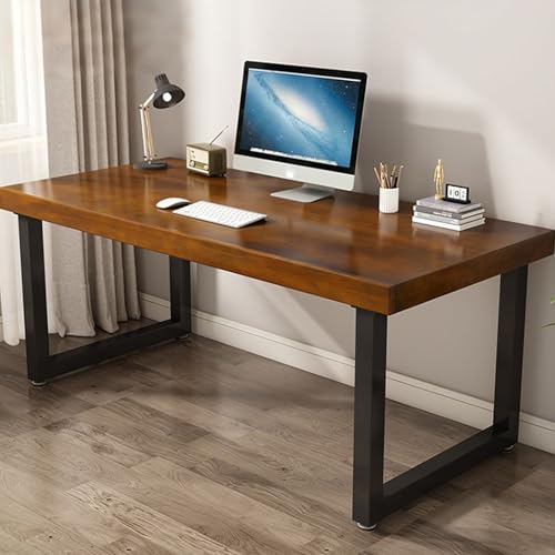 Tisch Stabil Stabiler PC Tisch Für Gaming Moderner Schreibtisch Im Schlichten Stil Für Das Homeoffice Stabil Stahlgestell Industrie-Design(P,63" L x 23.6" W(160x60cm)) von Generic
