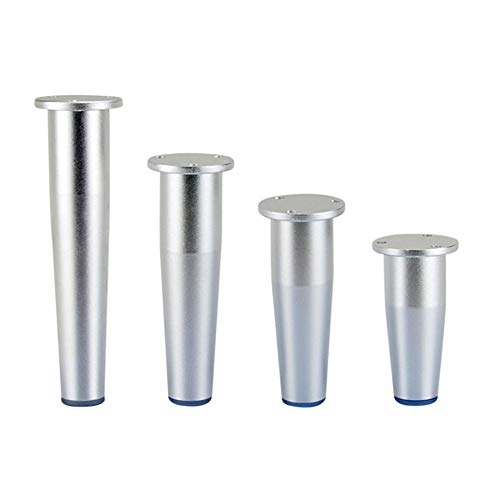 Tischbeine für Sofas, verstellbare Möbelbeine 4 Stück Tischbeine aus Metall mit Schrauben für Tische, Schreibtische, Sofas, Sofas, Möbelbeine Halterungen und TV-Beine konische Form (Silber, von Generic