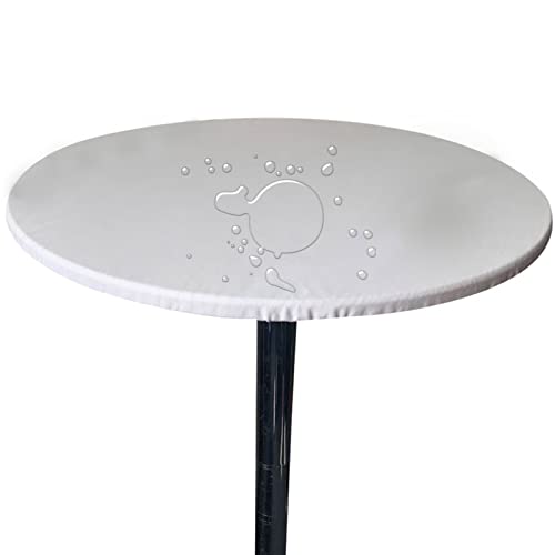 Tischdecke Runde Stretch Tischtuch Wasserdicht Abwischbar Tischschutz Für Drinnen Und Draußen (60cm (Rund),Weiß) von Generic