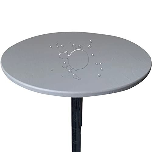 Tischdecke Runde Stretch Tischtuch Wasserdicht Abwischbar Tischschutz Für Drinnen Und Draußen (80cm (Rund),Grau) von Generic