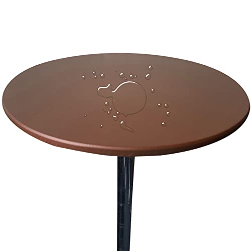 Tischdecke Runde Stretch Tischtuch Wasserdicht Abwischbar Tischschutz Für Drinnen Und Draußen (90cm (Rund),Kaffee) von Generic
