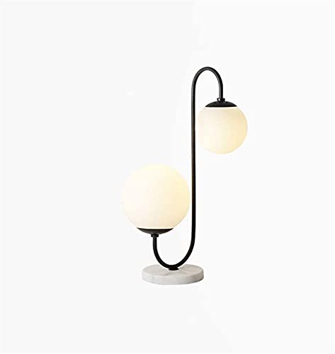 Tischlampen, Schreibtischlampen, Kreative Glaskugel-Schreibtischleuchte Nordische Wohnzimmer-Arbeitszimmer-Schlafzimmerbeleuchtumodernemalistische Doppelkopf-2 * E27-Schraub-Led von Generic