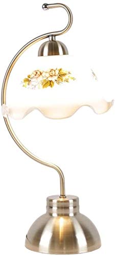 Tischlampen, Schreibtischlampen, Kreativersönlichkeit Glas Schreibtischleuchte Retro Einzigartige Blume Sglaspenschirm Schöne Studie Lesen Desktop Licht Wohnzimmer von Generic