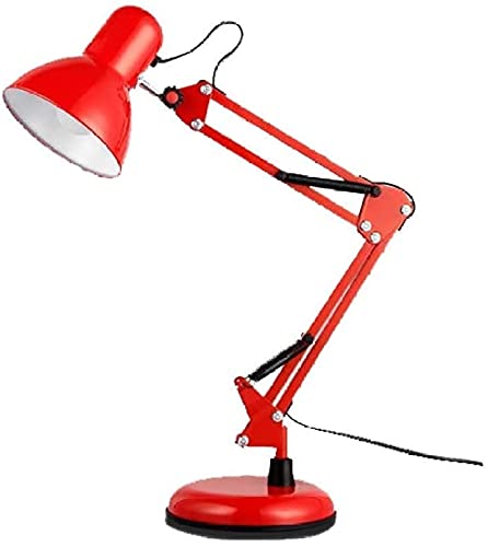 Tischlampen, Schreibtischlampen, Led Lernen Lesen Augenschutz Arbeit Metall Langarm Klappbar/Rot von Generic