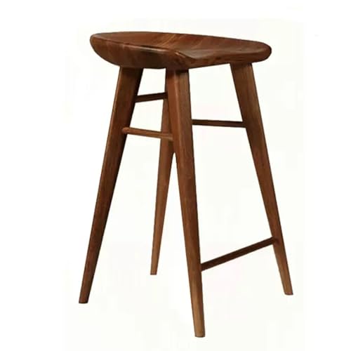 Tischplatte Massivholz Barhocker ohne Lehne Eiche Esszimmerstuhl auf Bistro 76 cm Höhe schwarz Nussbaum Farbe 65 cm Größe von Generic