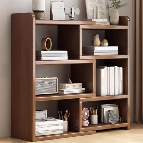 Tischregal Holz Ziehbare, Dickes Holz Mit Starker Belastbarkeit Stabile Struktur Ohne Wackeln Verstellbarer Tischorganisator, Deskstation for Büro Haus Wohnheim(Walnut,60x17x80) von Generic