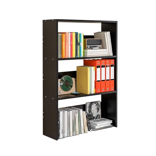 Tischregal Schreibtisch Holz 96 cm Höhe Schreibtischregal Klein Platzsparend Schreibtisch Regalaufsatz Ecke Offene Fächer für Home Office, Wohnung(Black,40cm) von Generic