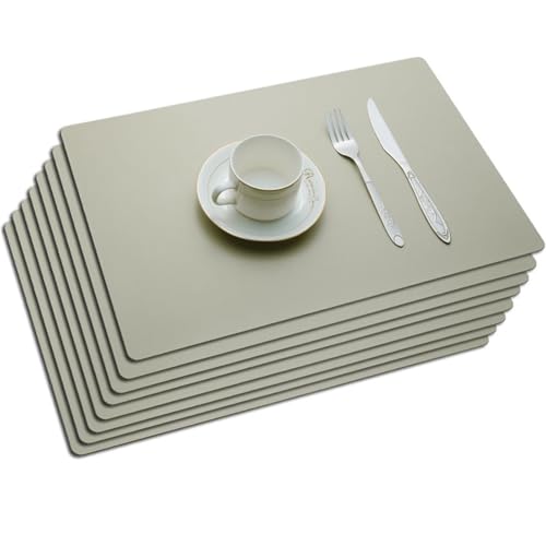 Tischsets aus Kunstleder, 4er-/6er-/8er-Set, rutschfest, wasserdicht, leicht zu reinigen, klassische Tischsets für Zuhause, Küche, Esstisch im Freien(Aprikose,Set of 8) von Generic