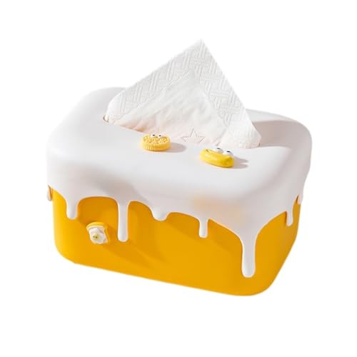 Tissue Box Für Haus Wohnzimmer Badezimmer Desktop Frühling Heben Papierhalter Auto Hotel Couchtisch Serviette Dispenser Storage Rack Schlafzimmer Büro (Mango gelb) von Generic
