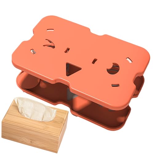 Tissue Box Holder Spring Support - Automatische Hebebügel, Gesichtsgewebe verstellbare Schieber Design Unterstützung | Compact Fit Tabletop Bad Waschtisch Schreibtisch Stabiler Rebound Mechanismus von Generic