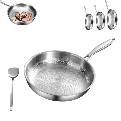 Titancore Titanium Hammered Pan Pro, Titancore-Pfanne, 2025 Neue multifunktionale Kratzfeste Antihaft-Bratpfanne, gleichmäßiges Erhitzen(with lid,26cm) von Generic