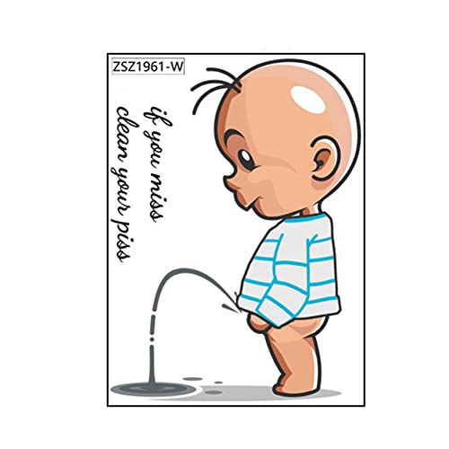 Toiletten-Warnaufkleber, Cartoon-Kinder-Urinierung, abnehmbar, selbstklebend, Warnung, PVC-Wand, Badezimmer, V8k5, lustiger Aufkleber von Generic