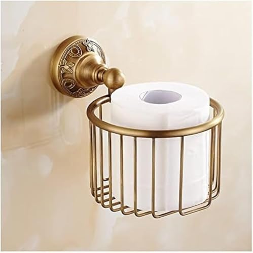Toilettenpapierhalter, Toilettenpapierhalter Messing, Toilettenpapierhalter Wandmontage Mit Regal, Wasserdicht Rostbeständig Einfache Installation Ohne Bohren Multifunktions Antik Gold, C Toilettenpapierhalter, Toilettenpapierhalter Messing, Toilettenpapierhalter Wandmontage Mit Regal, Wasserdicht Rostbeständig Einfache Installation Ohne Bohren Multifunktions Antik Gold, C von Generic
