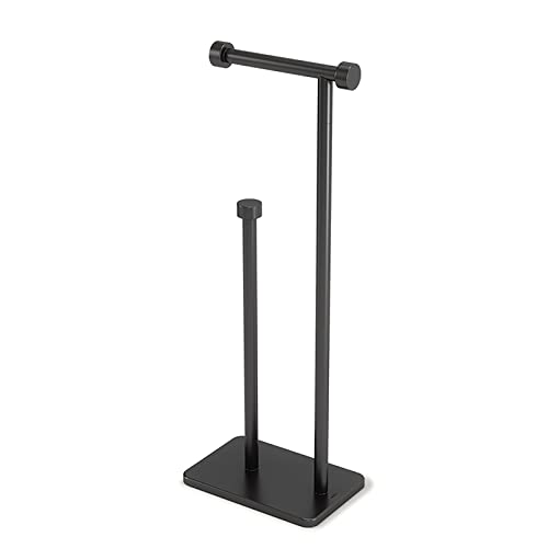 Toilettenpapierhalter Stehend, Klopapierhalter Stehend Metall Klorollenhalter Stehend Ohne Bohren Freistehender WC Papierhalter für Küche und Badzimmer WC Rollenhalter,Schwarz von Generic