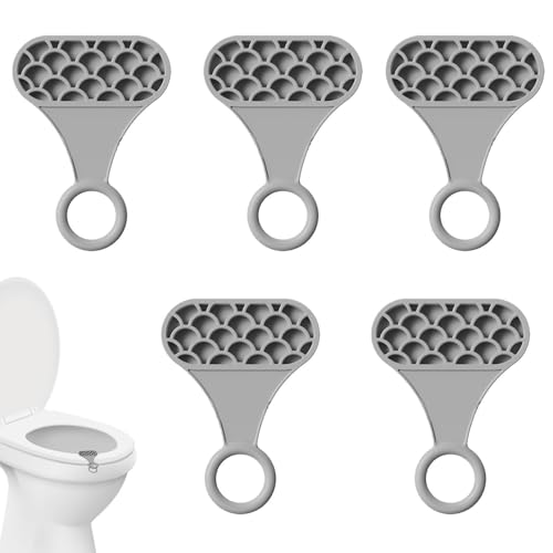 Toilettensitz-Grifflift, Klammer für Toilettensitz-Halterung | Toilettensitz-Hebewerkzeug, 5 Stück, WC-Deckelöffner, selbstklebender Toilettensitzheber von Generic