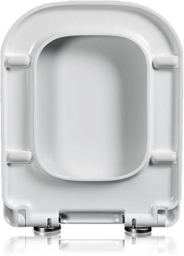 Toilettensitz Slow Close Wc-Sitz Quadratischer Toilettensitz Soft Close Mit Einfachem Schnellverschluss Top Fix Verstellbare Scharniere, Einfache Installation, One Color, 03A von Generic