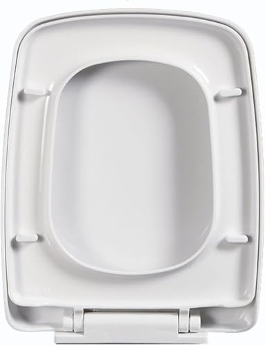 Toilettensitz Slow Close Wc-Sitz Quadratischer Toilettensitz Soft Close Mit Einfachem Schnellverschluss Top Fix Verstellbare Scharniere, Einfache Installation, One Color, 04A von Generic