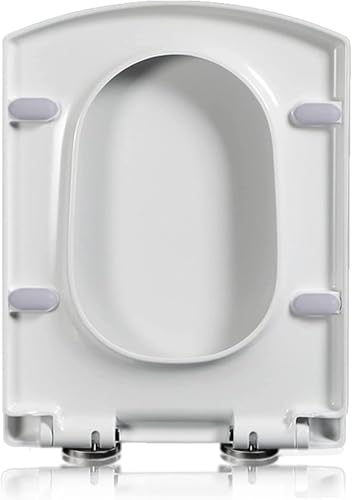 Toilettensitz Slow Close Wc-Sitz Quadratischer Toilettensitz Soft Close Mit Einfachem Schnellverschluss Top Fix Verstellbare Scharniere, Einfache Installation, One Color, 06B von Generic