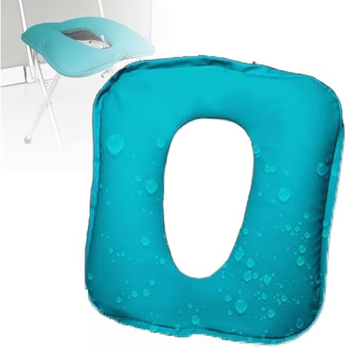 Toilettenstuhl Sitz Ti-Bedsore Pad, Nachttisch Kommode Sitz 66 * 47cm Wasserdichter Soft Pad Cover Kommode Stuhl, Green von Generic