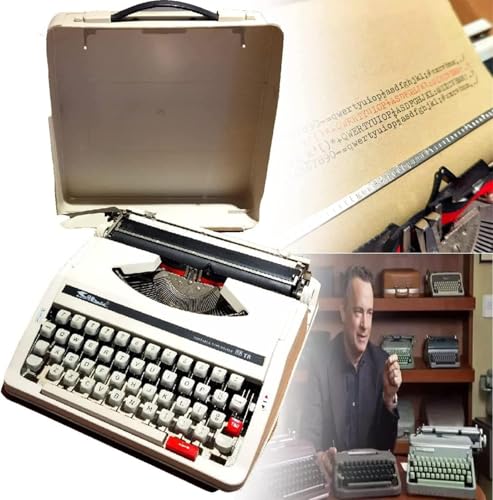 Traditiol Tragbare Manuelle Schreibmaschinenmaschine, E Classic Retro Old Typewriter Für Schriftsteller, Schlanke Und Langlebige Schreibmaschine Klassisches Textverarbeitungsprogramm, Beige von Generic