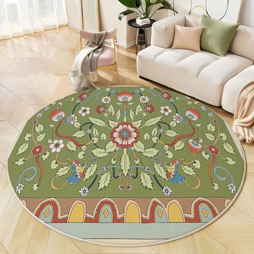 Traditionelle Chinesische Dekoration Waschbarer Teppich Rund 240 cm Runder Wohnzimmer Grün Rutschfester Tepich Kurzflor Carpet Living Room Bedroom Esszimmer Teppiche Büro, Blumen, Reben Traditionelle Chinesische Dekoration Waschbarer Teppich Rund 240 cm Runder Wohnzimmer Grün Rutschfester Tepich Kurzflor Carpet Living Room Bedroom Esszimmer Teppiche Büro, Blumen, Reben von Generic