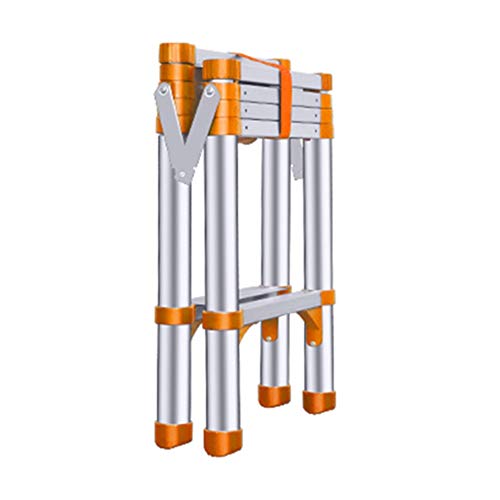 Tragbare Anschiebeleiter, Teleskopleiter, Haushaltsleiter für Erwachsene und Senioren mit rutschfestem Pedal, Teleskop-Multifunktionsleiter aus Aluminium für den Küchenba von Generic